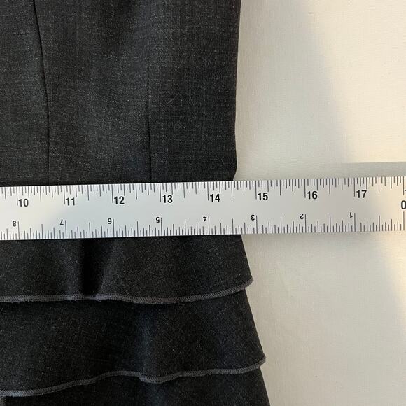 Rebecca Taylor Tiered Ruffle Peplum Blazer Wool Blend Charcoal Jacket Womens 4 - Picture 12 of 16